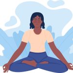 illustration of a woman meditating for mind body therapy